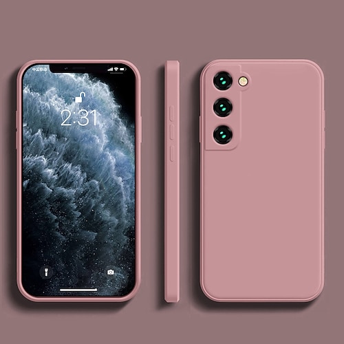 Handy Hülle Handyhüllen Für Samsung Galaxy S25 S24 S23 S22 S21 FE S21 Ultra Plus A13 S20 A12 A32 Flüssige Silikonhülle Schlank Kratzfest Weiche Kanten Einfarbig Silikagel Image