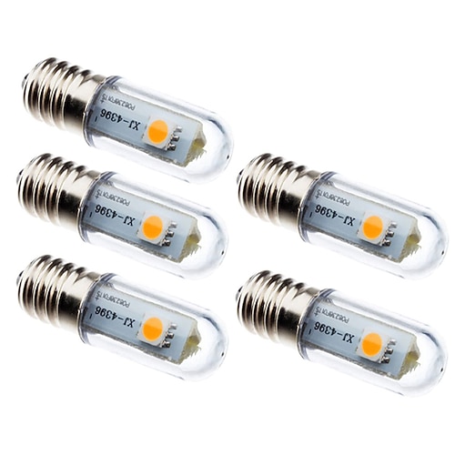 5 Stück 0.5 W LED Mais-Birnen 15 lm E14 T 3 LED-Perlen SMD 5050 Dekorativ Warmweiß Weiß 90-240 V / ASTM Image