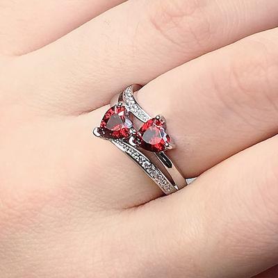 Ring Party klassisch lila gelb rosig rosa Kupfer Herz schlicht elegant 1Stk / Damen / Hochzeit / Geschenk Kleid um zu beeindrucken 2025 Image