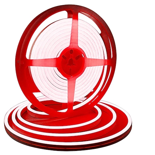 3 ~ 5 m 9,8 ~ 16,4 ft mehrfarbige flexible Neon-LED-Streifen-Lichterketten 120 LEDs / Meter 2835 SMD IP65 wasserdicht flexibel mit DC12V-Netzteil für Party-Heimdekoration im Freien Image