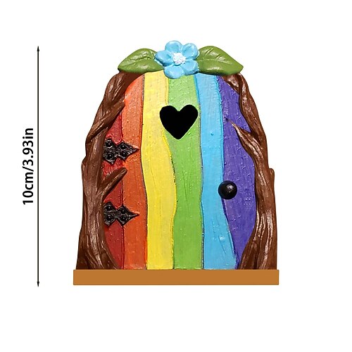 Miniatur-Feenzwerg-Türfiguren, Elfenhaus, für Hof, Kunst, Garten, Baum, Skulptur, Dekor, Statuen, Dekor, Fee, Garten im Freien Image