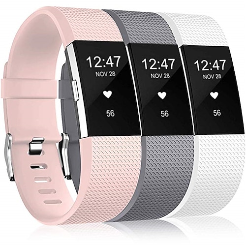 3 Stücke Smartwatch-Band Kompatibel mit Fitbit Charge 2 Weiches Silikon Smartwatch Gurt Weich Verstellbar Elasthan Sportband Ersatz Armband Image