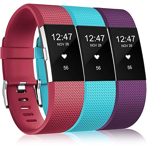 3 Stücke Smartwatch-Band Kompatibel mit Fitbit Charge 2 Weiches Silikon Smartwatch Gurt Weich Verstellbar Elasthan Sportband Ersatz Armband Image