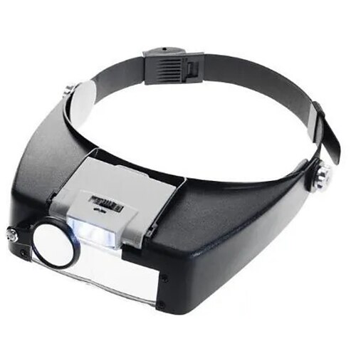Stirnbandlupe LED-Licht Kopflampe Lupe Juwelierlupe mit LED-Leuchten 1,5x/3x/8,5x/10x Image