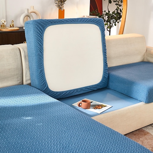 Stretch-Sofa-Sitzkissenbezug, Schonbezug, magischer Sofabezug, Couch-Sessel, Loveseat, 4- oder 3-Sitzer, grau, schwarz, rot, weich, langlebig, waschbar Image
