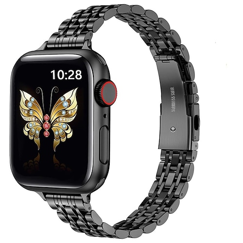 Schmuck Armband Kompatibel mit Apple Watch Armband 38mm 40mm 41mm 42mm 44mm 45mm 49mm Damen Glitzer Kristall Edelstahl Ersatzarmband für iwatch Ultra 2 Series 9 8 7 SE 6 5 4 3 2 1 Image