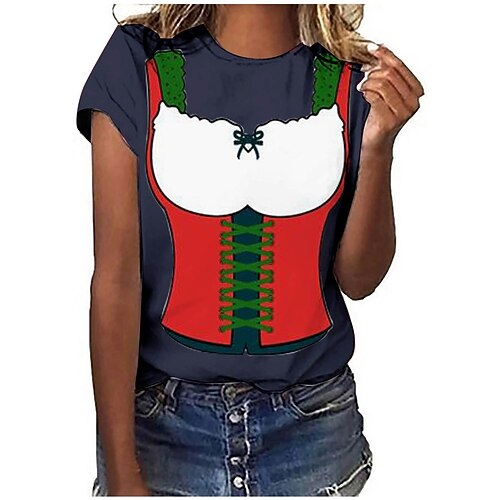 Anime 3D T-Shirt Ärmel T-Shirt Oktoberfestbier Bayerisch Grafik für Damen Erwachsene 3D-Druck für Oktoberfestbier Maskerade Alltagstauglich Image