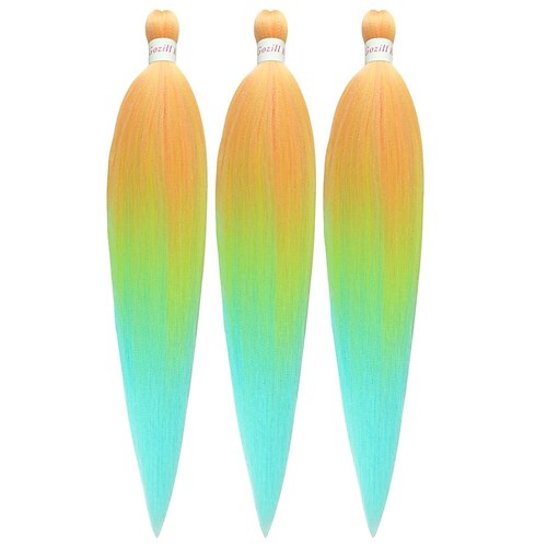 Ingwer-goldenes Ombre-Flechthaar, vorgedehntes Kanekalon-Flechthaar, Box-Zöpfe, Echthaarverlängerungen, 26 Zoll Image