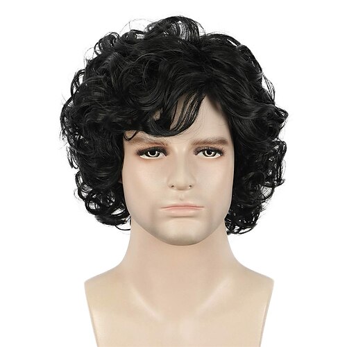 lustige Herrenperücke kurze lockige braune Herrenperücke Anime-Cosplay-Perücken Cosplay-Haarperücke Halloween-Perücken Image