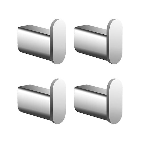 4 Stück Kleiderhaken Wandmontage Kleiderhaken Badezimmer Handtuchhaken 304 Edelstahl für Badezimmer Küche Image