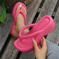 Damen Sandalen Hausschuhe Slippers Flip Flops Rosa Keilabsätze Flip Flops Outdoor Strand Feste Farbe Sommer Flacher Absatz Elegant Brautkleider schlicht Minimalismus EVA Halbschuhe Schwarz Wei