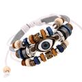 Herren Damen Lederarmbänder loom-Armband Layer-Look Böses Auge Modisch Einfach Leder Armband Schmuck Schwarz / Weiß / Blau Für Täglich Festtage Festival