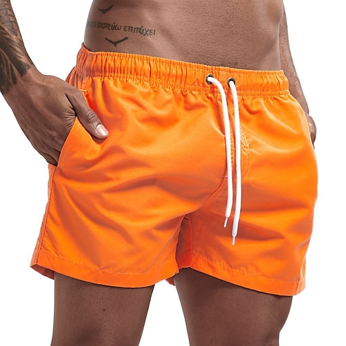 Herren-Badeshorts Badehose mit Mesh-Innenfutter Boardshorts schnell trocknende Unterteile atmungsaktiv dehnbar Kordelzug mit Taschen - Schwimmen Surfen Strand Wassersport einfarbig Frühling Sommer Image