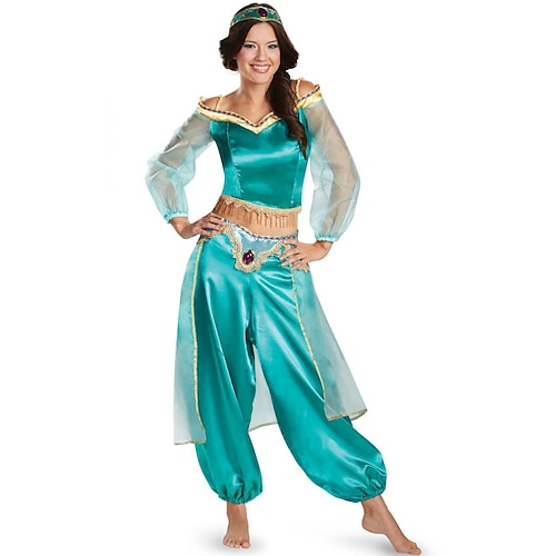 Buchwoche 2026 Prinzessin Jasmin Karneval Cosplay Kostüm Bauchtanz Kostüm Sexy Kostüm Erwachsene Damen Karneval Karneval Party Einfaches Karnevalskostüm Verkleiden Image