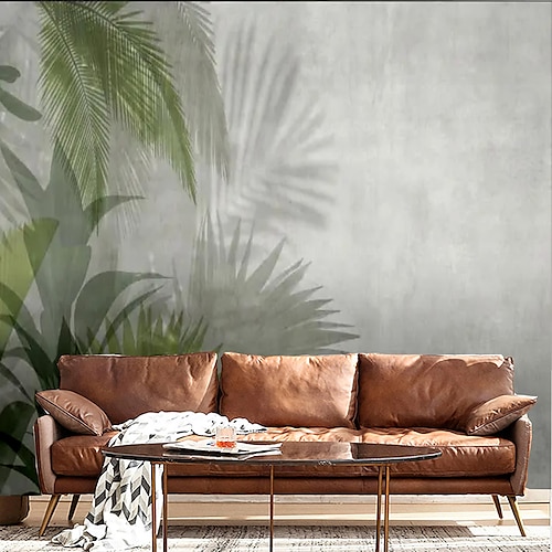 Coole Tapeten, Natur-Tapeten, Wandgemälde, Pflanzen, Aufkleber, abziehbar, aufsteckbar, abnehmbares PVC/Vinyl-Material, Wanddekoration für Wohnzimmer, Küche, Badezimmer-Wandbild aus Papier, Image