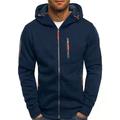 Herren Hoodie Sweatshirt Kapuze Zip Hoodie Kapuzenjacke Sweatjacke Marineblau Weinrot Schwarz Weiß Königsblau Mit Kapuze Farbblock Zip Cool Winter Bekleidung Kapuzenpullover Sweatshirts Langarm