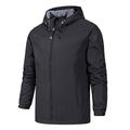 Herren Regenjacke Kapuzenjacke Wanderjacke Windjacke Sports Outdoor Campen und Wandern Wasserdicht Windundurchlässig Frühling Herbst Feste Farbe Schwarz Armeegrün Rot Dunkelmarine Blau Jacken