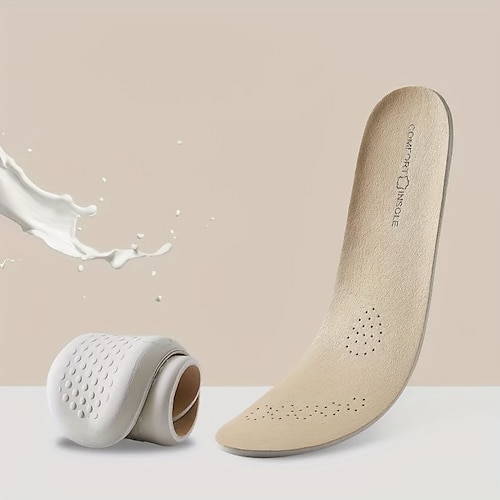 orthopädische Einlegesohlen aus Memory Foam – fußgewölbeunterstützend, atmungsaktiv, stoßdämpfend, rutschfest, weich dämpfende Schuheinlagen für Damen und Herren – ideal für den Alltag und Sport Image