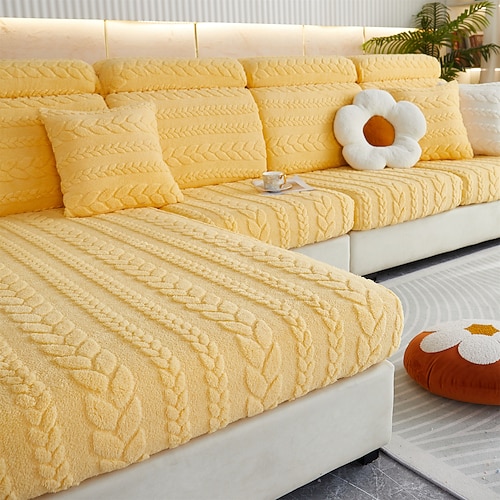 Magischer Sofabezug, Stretch-Jacquard-Samt-Sofa-Sitz-Couch-Kissen-Schonbezüge, rutschfester Möbelschutz für 1/2/3/4-Sitzbezug, L-förmige Sofabezüge, Chaiselongue-Sofa-Schonbezug Image