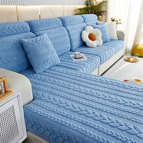 Magischer Sofabezug, Stretch-Jacquard-Samt-Sofa-Sitz-Couch-Kissen-Schonbezüge, rutschfester Möbelschutz für 1/2/3/4-Sitzbezug, L-förmige Sofabezüge, Chaiselongue-Sofa-Schonbezug Image