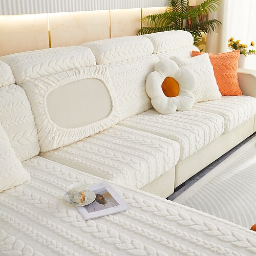 Magischer Sofabezug, Stretch-Jacquard-Samt-Sofa-Sitz-Couch-Kissen-Schonbezüge, rutschfester Möbelschutz für 1/2/3/4-Sitzbezug, L-förmige Sofabezüge, Chaiselongue-Sofa-Schonbezug Image