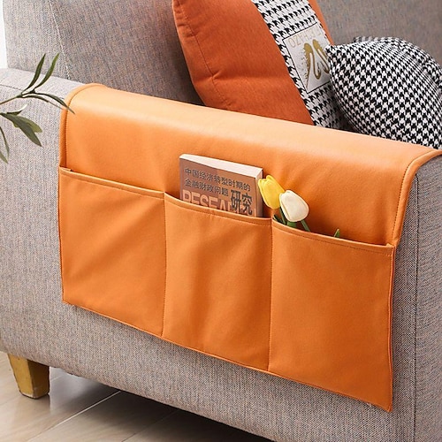 Sofa-Armlehnen-Aufbewahrungs-Organizer, Armlehnenabdeckung, Couch-Liege-Fernbedienungshalter mit Taschen, Sessel-Caddy für iPad, Telefon, Zeitschriften, TV-Fernbedienung Image