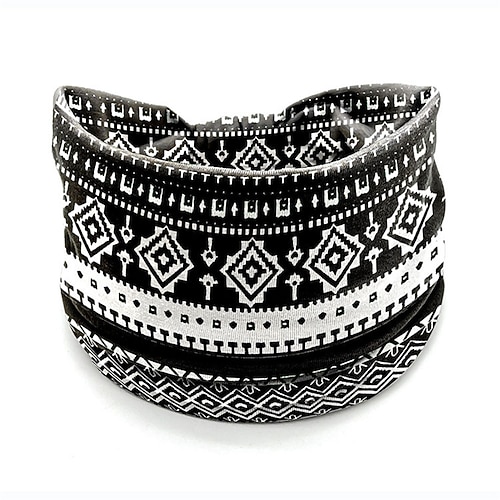 Blumen-Stirnband im Ethno-Stil, Bohemian-Stirnband, Sport-Stirnband, schweißabsorbierendes Stirnband, breites Anti-Schweiß-Kopftuch für Damen Image