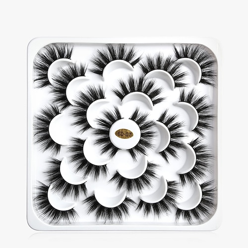 3D-Nerzwimpern – 10 Paar professionelle handgefertigte falsche Wimpern – natürliche wiederverwendbare dicke, flauschige falsche Wimpern Nerzwimpern Image