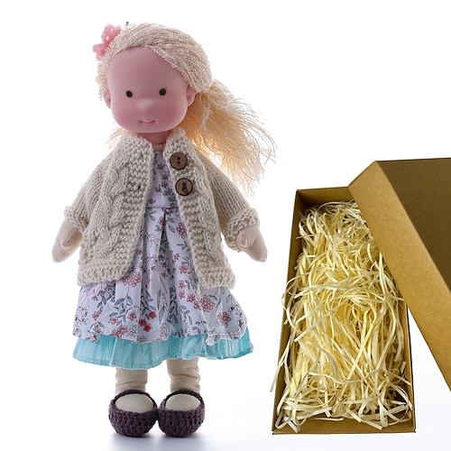 Waldorfpuppe mit Baumwollkörper, Künstlerpuppe, handgefertigte Mini-Anziehpuppe zum Selbermachen (Zubehör Bär nicht im Lieferumfang enthalten) für Weihnachtsgeschenke Image
