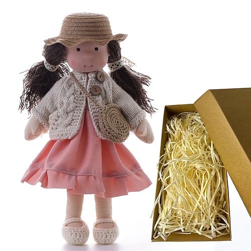 Waldorfpuppe mit Baumwollkörper, Künstlerpuppe, handgefertigte Mini-Anziehpuppe zum Selbermachen (Zubehör Bär nicht im Lieferumfang enthalten) für Weihnachtsgeschenke Image