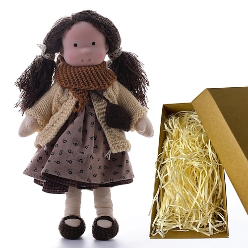 Waldorfpuppe mit Baumwollkörper, Künstlerpuppe, handgefertigte Mini-Anziehpuppe zum Selbermachen (Zubehör Bär nicht im Lieferumfang enthalten) für Weihnachtsgeschenke Image