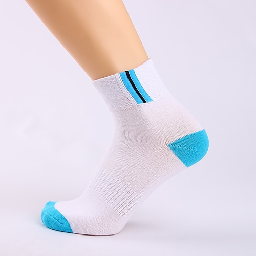 Herren 5 Paare Socken Socken Stricken Hellgelb Schwarz Farbe Farbblock Freizeitskleidung Urlaub Wochenende Mittel Herbst Winter Warm-Ups Image