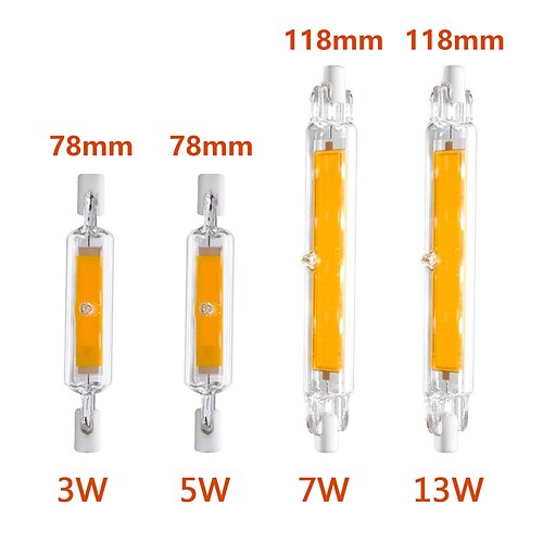 r7s led cob glühbirne 78mm 3w 5w 118mm 7w 12w j78 j118 doppelseitiges flutlicht landschaftslichter warm kaltweiß ac 110v 220v Image