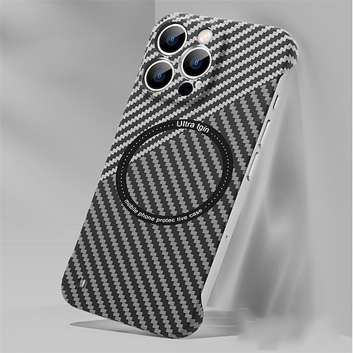 Handy Hülle Handyhüllen Für iPhone 17 Pro Max 17 Air 15 14 Pro Max Plus 13 12 11 Pro Max Schlankes Gehäuse Mit Magsafe Ultradünn Stoßfest Kohlefaser PC Image