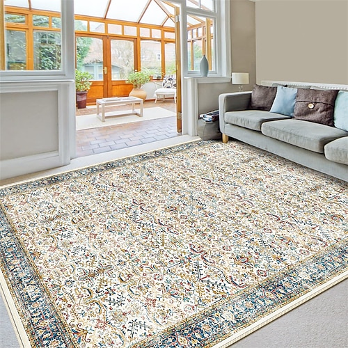 Mandala-Bohemien-Boho-Läuferteppich, rutschfeste Bodenmatte, Nachttisch, Wohnzimmer, Schlafzimmer, drinnen und draußen Image