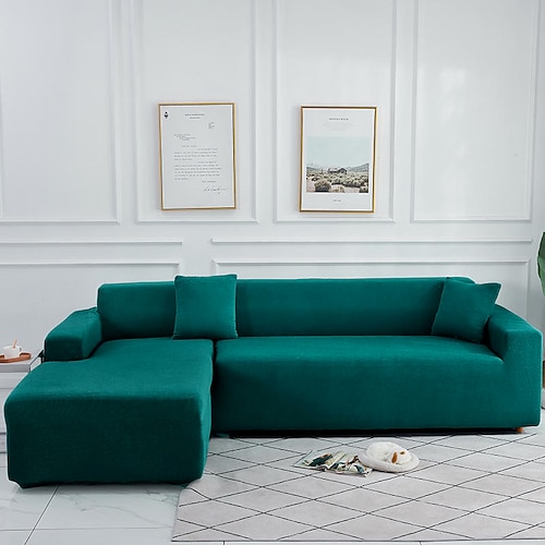 Sofabezug, Stretch-Couchbezug, burgunderfarben, L-förmige Sofa-Schonbezug, Eckbezug für Wohnzimmer, 1/2/3/4 Sitze Image