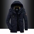 Winterjacke Herren Wander-Fleecejacke für Herren Winterjacke dick warm mit Kapuze Parka Militär Windjacke Outdoor abnehmbare Kappe schwarz Trenchcoat Oberbekleidung Jagd Ski Snowboard Camping