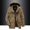 Winterjacke Herren Wander-Fleecejacke für Herren Winterjacke dick warm mit Kapuze Parka Militär Windjacke Outdoor abnehmbare Kappe schwarz Trenchcoat Oberbekleidung Jagd Ski Snowboard Camping