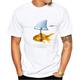 Herren T-Shirt gemustert Fisch Tier Rundhals Kurzarm weiß täglich Urlaubsdruck Tops lässig süß Sommer lustige T-Shirts