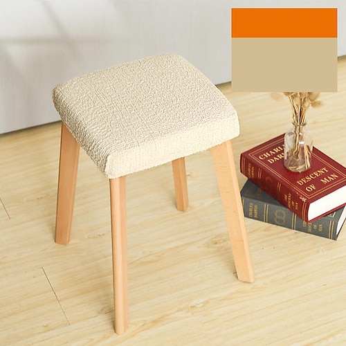 Stretch-Sitzbezug für Barhocker Stuhlhussen, quadratisch, für Restaurants, Hotelbar, elastisch, grau, grün, einfarbig, solide, weich, langlebig, waschbar Image