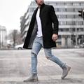 Herren Wintermantel Mantel Trenchcoat Kurzermantel Mantel Arbeit Geschäft Winter Polyester Warm Oberbekleidung Bekleidung Einfarbig Klassicher Stil Fallendes Revers