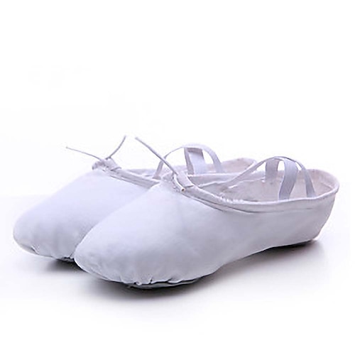 Ballettschuhe mit geteilter Sohle für Mädchen – Tanzschuhe aus weichem Canvas mit elastischen Riemen für Balletttraining und Aufführungen Image