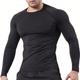 Herren Fitnessstudio-Shirt Fitness-Shirt langarmshirt Rundhalsausschnitt Langarm Sport Natur Urlaub Ausgehen Casual Schnell Trocknend Atmungsaktiv Weich Glatt Schwarz / Weiß Schwarz Sportkleidung