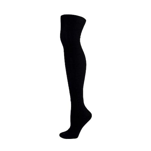 Damen Strümpfe Oberschenkelhohe Crimpsocken Strumpfhose warm halten Beinformung Hochelastisch Jacquard Knielange Socken Hellblau Schwarz Wein Einheitsgröße