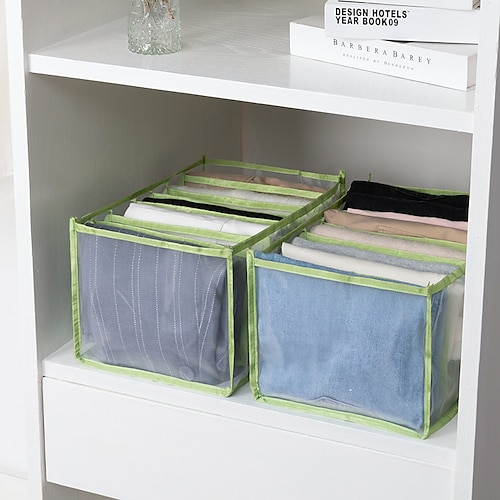 Unterwäsche-Organizer für den Schrank, Schubladen-Organizer für Unterwäsche, faltbare Trennwände für Kleidung im Schrank, Kommodenfächer aus Nylon, Aufbewahrungsbox-Set, passend für BHs, Socken, Unterhosen, Höschen und Krawatten Image