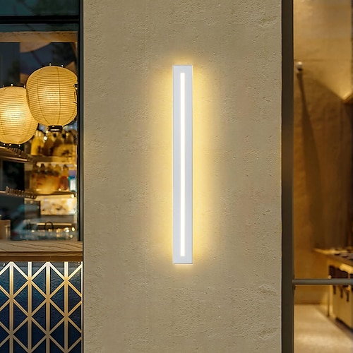 Moderne LED-Wandleuchte, wasserdichte IP65-Gartenleuchte für den Innen- und Außenbereich, 40/60/80/100/120 cm, schwarze Wandleuchte mit langen Streifen, Wandleuchte für Terrasse, Flur, Schlafzimmer, Image