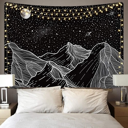 japanische Malerei Stil Kanagawa Welle Wandteppich Kunst Dekor Decke Vorhang hängen Zuhause Schlafzimmer Wohnzimmer Dekoration Ukiyo-e Meer Tarot schwarz weiß Wandtuch XXL Natur Image