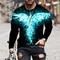 Herren Phönix T Shirt Langarm T-Shirt 3D-Druck Rundhalsausschnitt Hemd Sport Mode Sportbekleidung Outdoor Urlaub Straße Weiß Gelb Rote Sommer Frühling Bekleidung S M L XL XXL XXXL 4XL