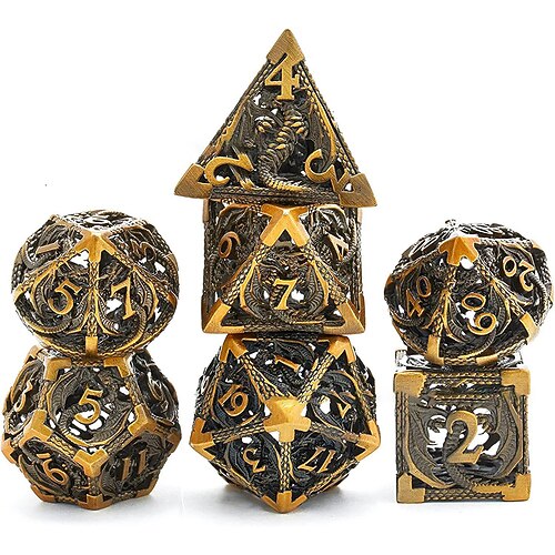 Cthulhu Metall Hohldrachenkörper Würfel DND Drache und Dungeon Laufgruppe Brettspiel Mehrseitige Zahlen Weihnachtsgeschenk