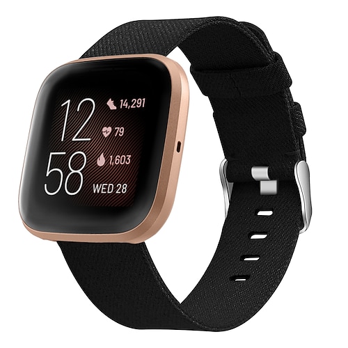 Uhrenarmband für Fitbit Versa 2 / Versa Lite / Versa SE / Versa Stoff Nylon Ersatz Gurt Metallverschluss Verstellbar Atmungsaktiv Armband Image